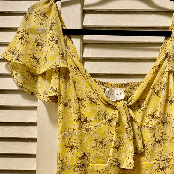 Line & Dot Yellow Floral Mini Dress - Picture 4 of 4
